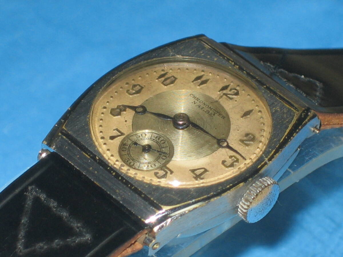 ◆CHRONOMETER NALBE(ナルベ) 3針手巻き メンズ腕時計 動作品◆ の画像5