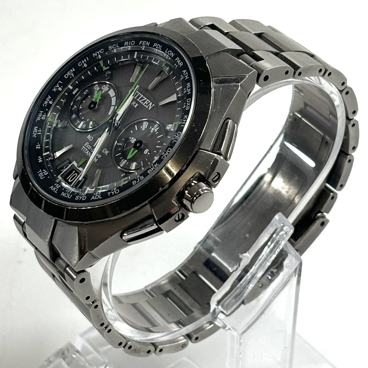 ☆美品☆ CITIZEN アテッサ エコドライブサテライト ウェーブ ソーラー腕時計 CC1086 -50E シチズン 箱付き 現状稼動品 RLの画像3