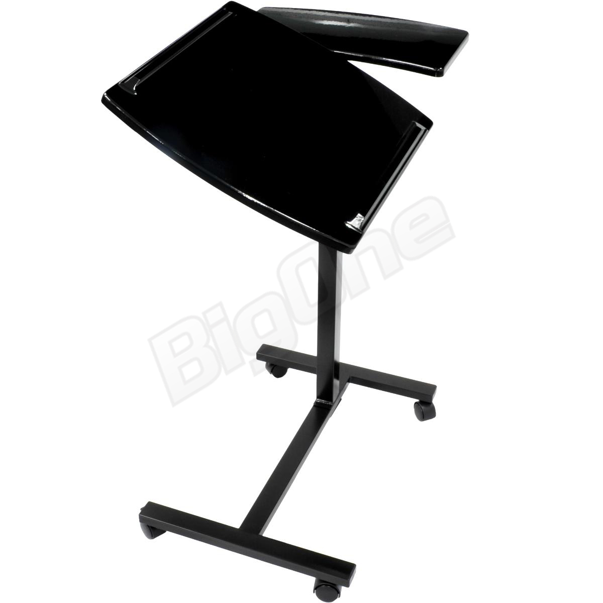 BigOne ノート パソコン PC テーブル 分割2面式 キャスター付 ブラック 黒 BLACK 高さ5段階調整 角度調整 サイドテーブル_画像3