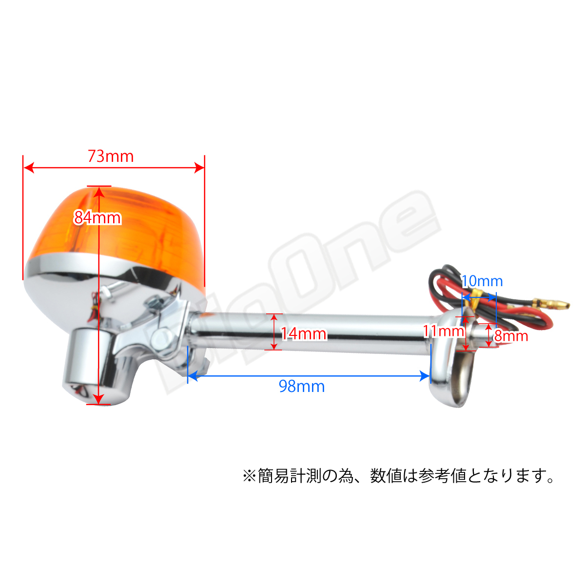 BigOne リプロパーツ ベンリー50 CD50 CD70 CD90 CD125T CB系 ウインカー ダブル 球 ウィンカー ステー ロング 付 純正 Type 橙 オレンジ_画像4