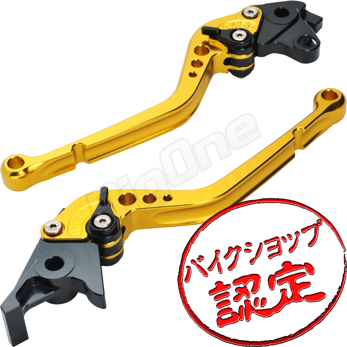 BigOne STD CB1000SF VFR750F VFR800F RVF750RR PC800 パシフィックコースト ビレット ブレーキ クラッチ レバー 金/黒 ゴールド ブラック_画像1