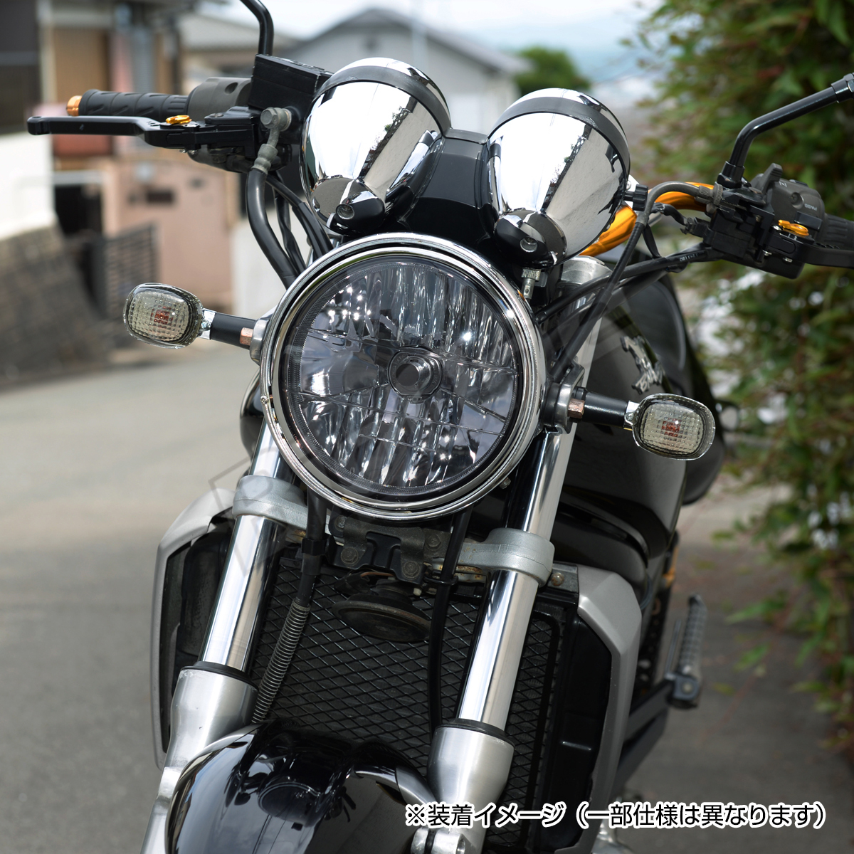 BigOne ポジション 付き 650XS-1 XS650 TX750 TX500 RD350GX750 ヘッドライト ユニット のみランプ H4 ブルー レンズ_画像10