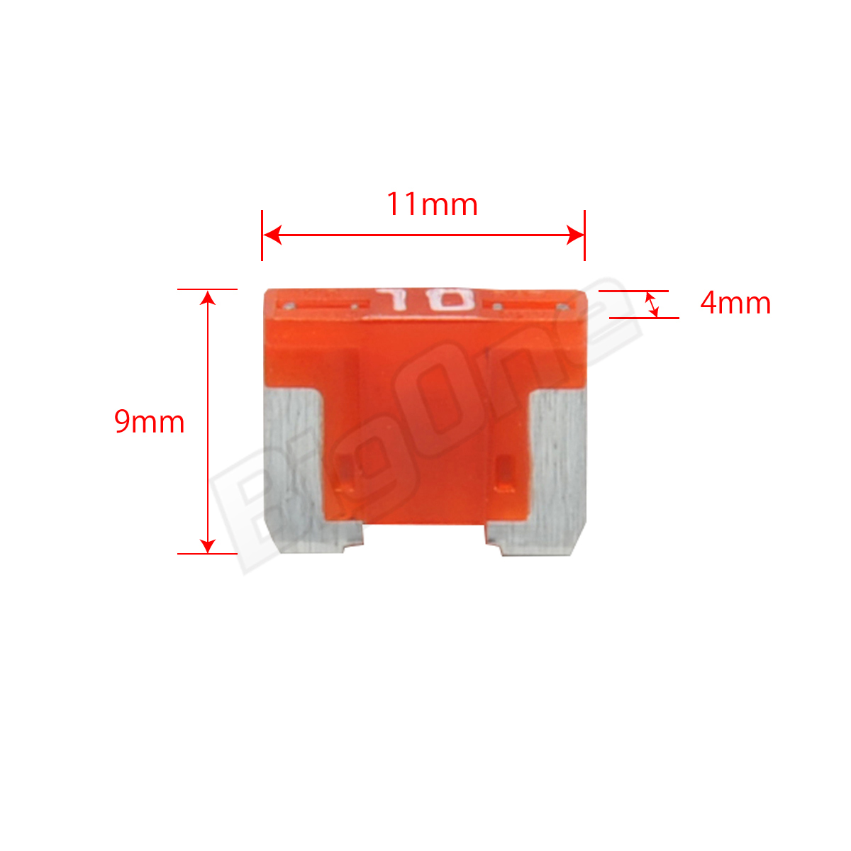 BigOne 低背 平型 ヒューズ 10A ASM 100個セット DC12V車 DC24V車_画像4
