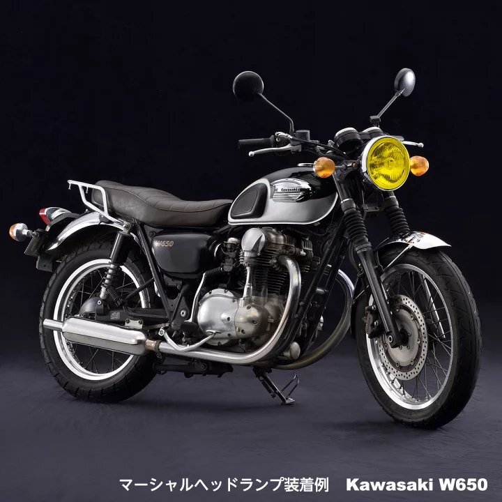 マーシャル 889 Z900 KZ900 Z1 Z750 Z2 Z400FX Z550FX Z750FX Z1000H ゼファー400 750汎用 ヘッド ライト イエロー レンズ メッキ ケースの画像9