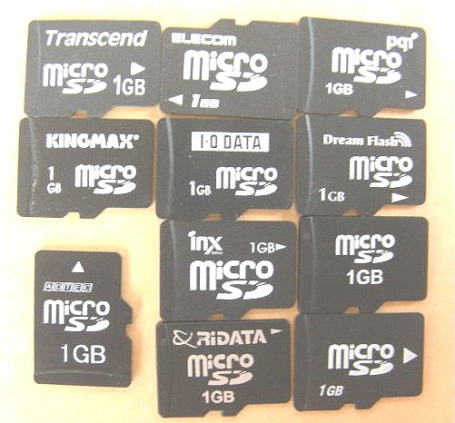 Transcend、Kingmax、PQI、A-Data、Elecom等の各社扱い1GBマイクロSDカード_未使用バルク品1枚_異常動作コントローラ対応品の画像3