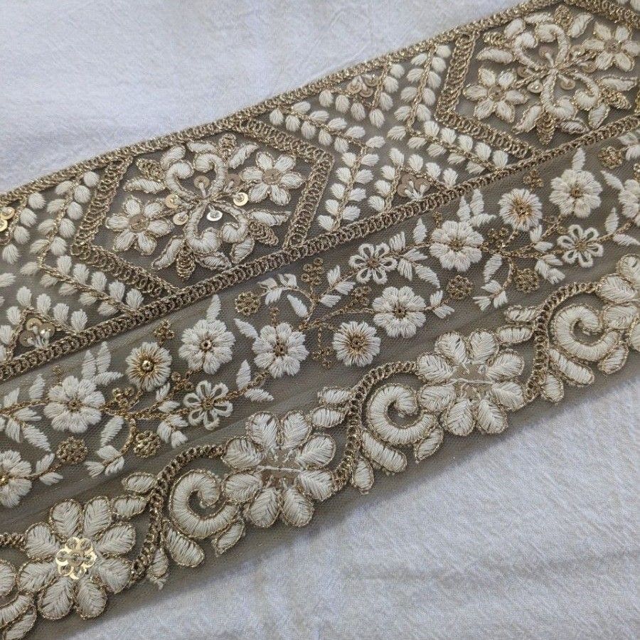 【no.3】インド刺繍リボン 50cm×3本