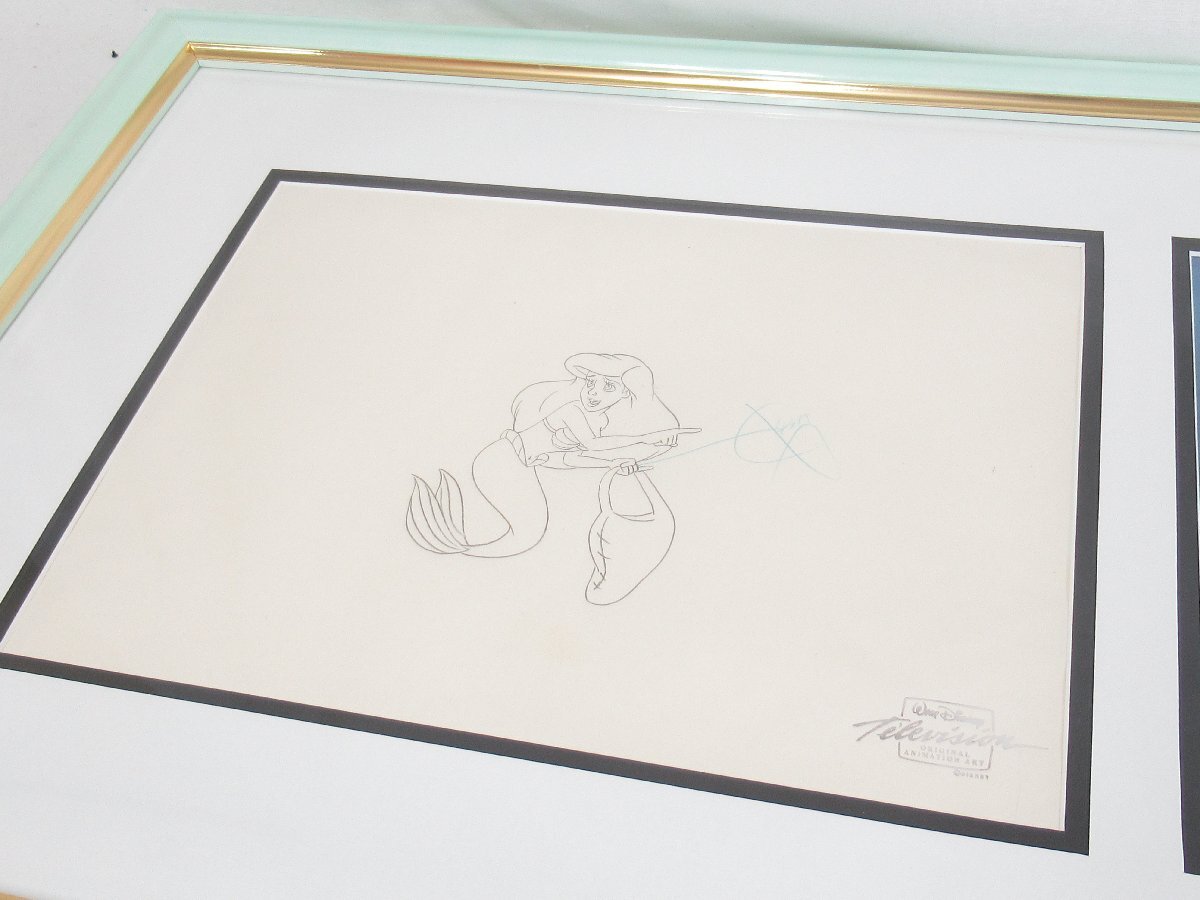○ ウォルト・ディズニー リトル・マーメイド 人魚姫 Ariel & Drawing アリエル 絵画 アート セル画の画像2