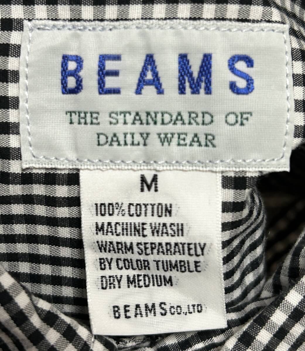 BEAMS ビームス 半袖チェックシャツ サイズMの画像3