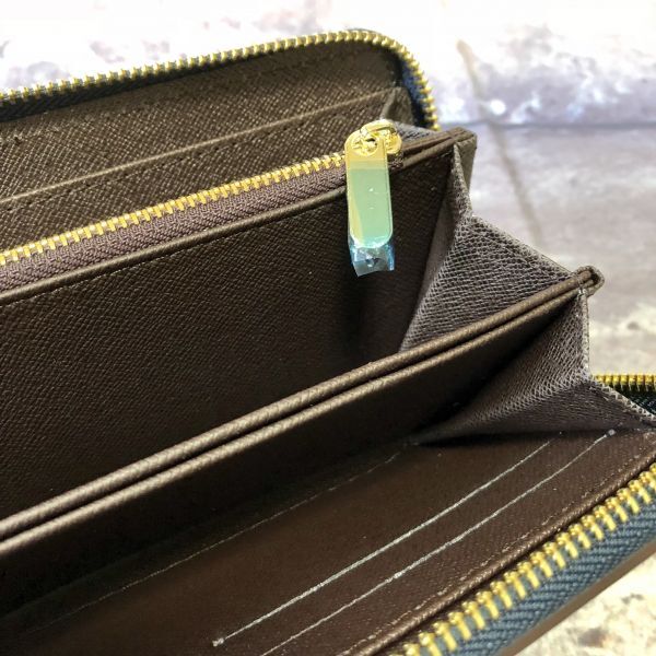 [ rice field middle leather .] with translation swaying wheat. . long wallet epi leather Zippy wallet round fastener men's long wallet men's purse 1 jpy 