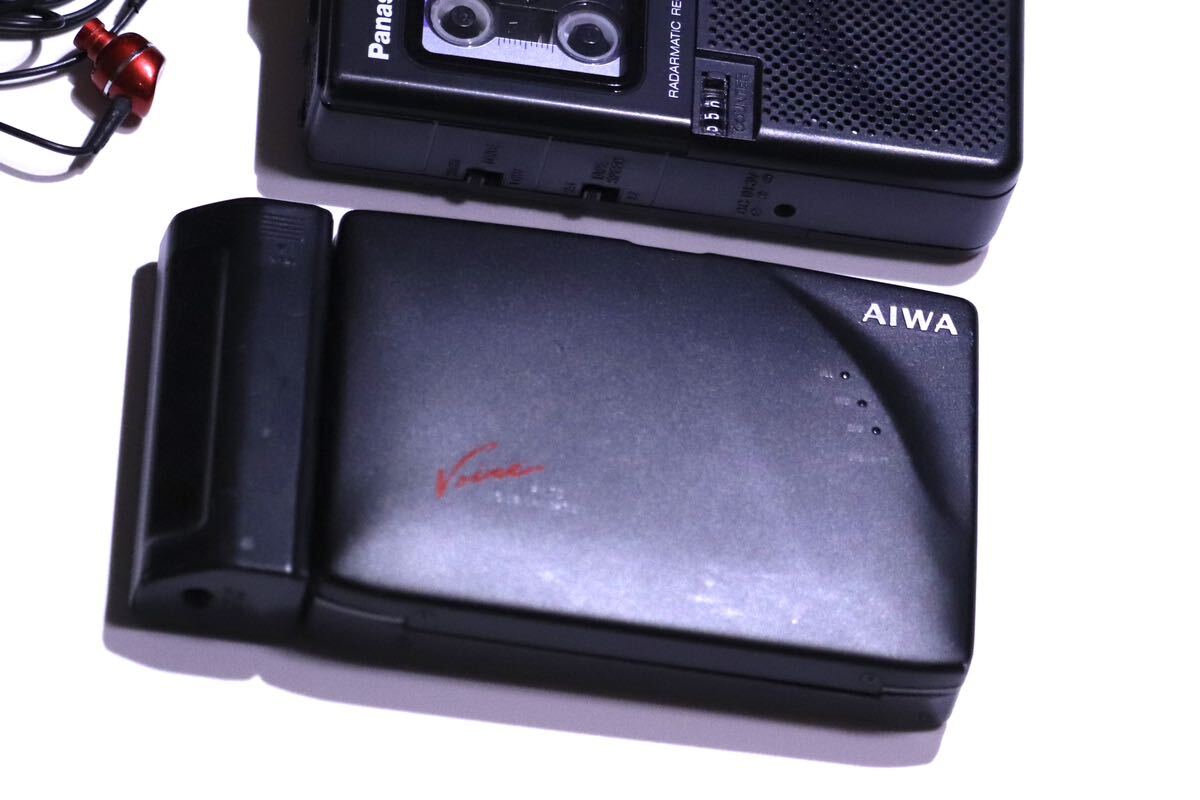 AIWA HS-PX70 カセットプレーヤー WALKMAN panasonic rn-125 マイクロカセットレコーダー　昭和レトオーディオ機器 アイワ　ジャンク品_画像1