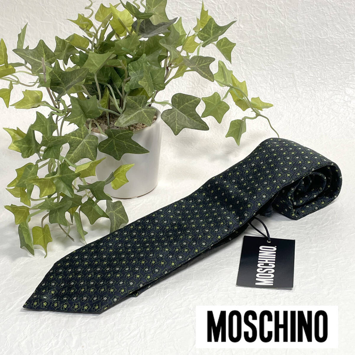 Tie-005：MOSCHINO モスキーノ ドレス ネクタイ （未使用）の画像1