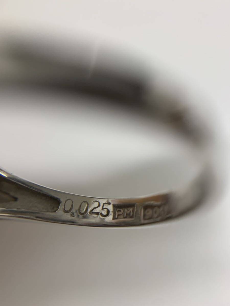 パール リング 真珠 指輪 PM900 プラチナ ダイヤ付き 総重量約5.4ｇ 真珠リング Pt900の画像6