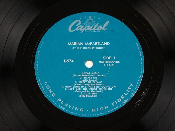 ◇米盤 Marian McPartland/Marian McPartland At The Hickory House/LP、T-574 #O18YK1_画像3