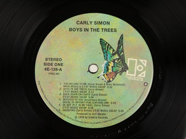 ◇米盤 カーリー・サイモン Carly Simon/Boys In The Trees/LP、6E-128 #O18YK2_画像3
