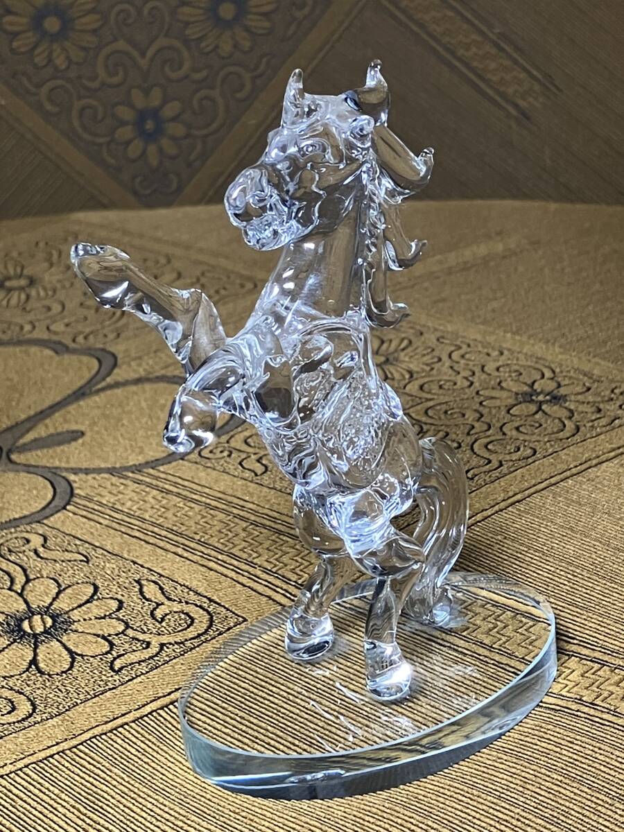 ガラス工芸 馬の置物 ガラスホース 高13cmの画像3