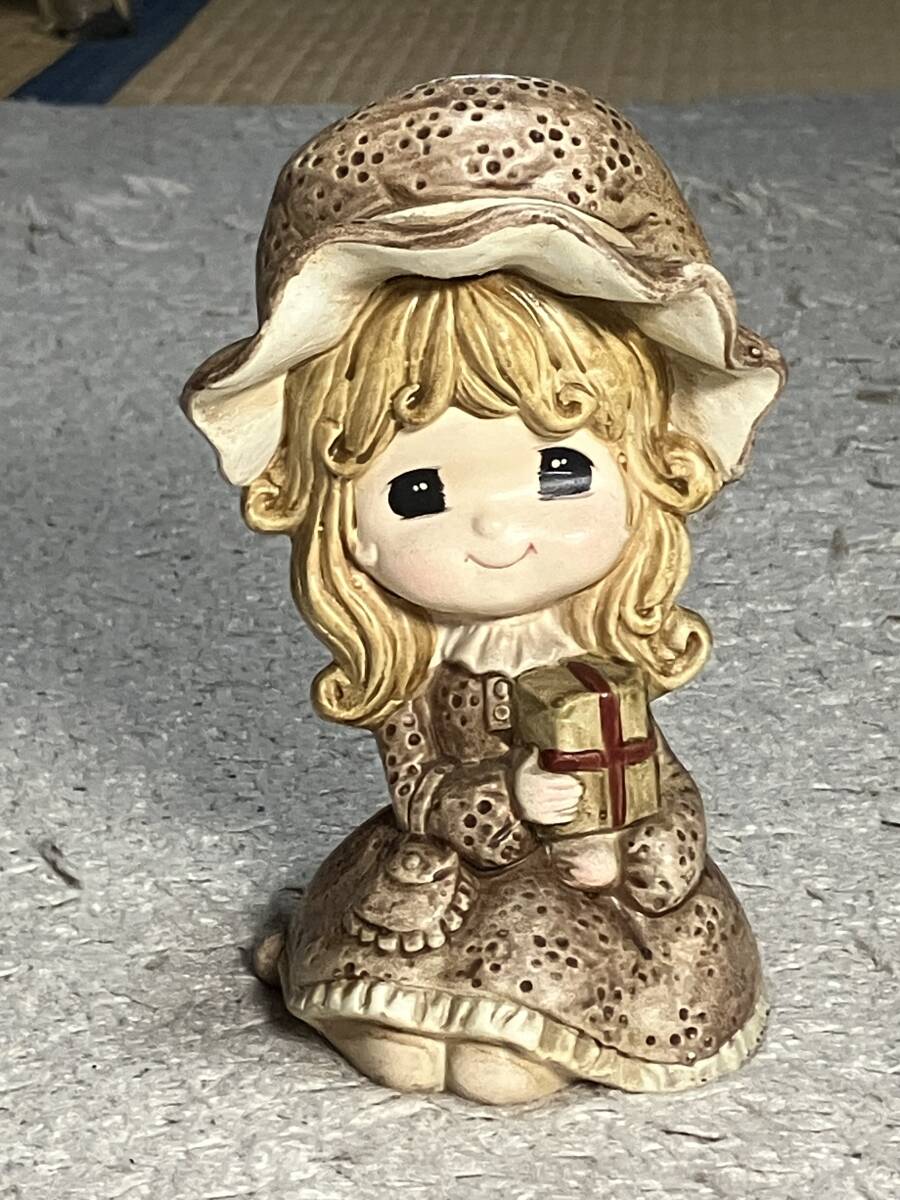 昭和レトロ ■ KK JAPAN 少女人形 貯金箱 陶器製 高17cm ■ 水森亜土 内藤ルネの画像2