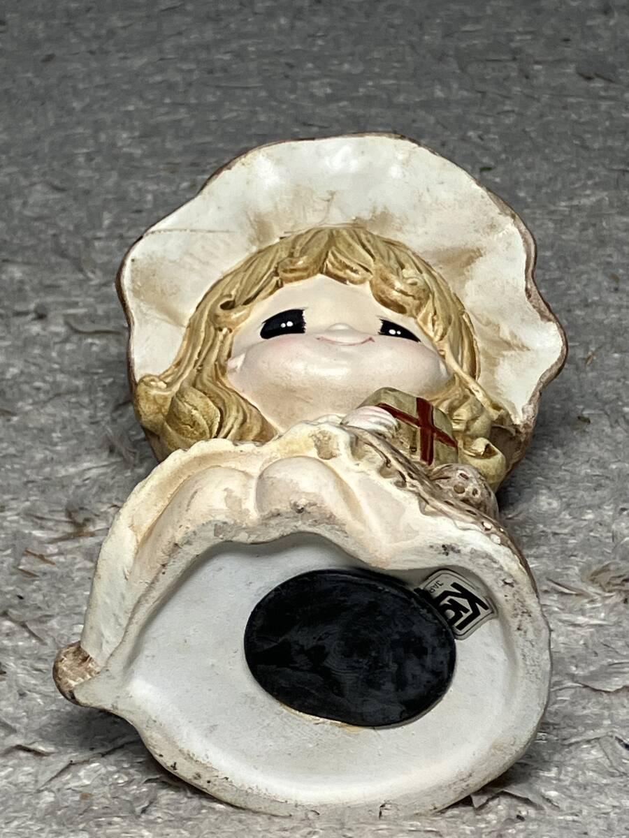 昭和レトロ ■ KK JAPAN 少女人形 貯金箱 陶器製 高17cm ■ 水森亜土 内藤ルネの画像6
