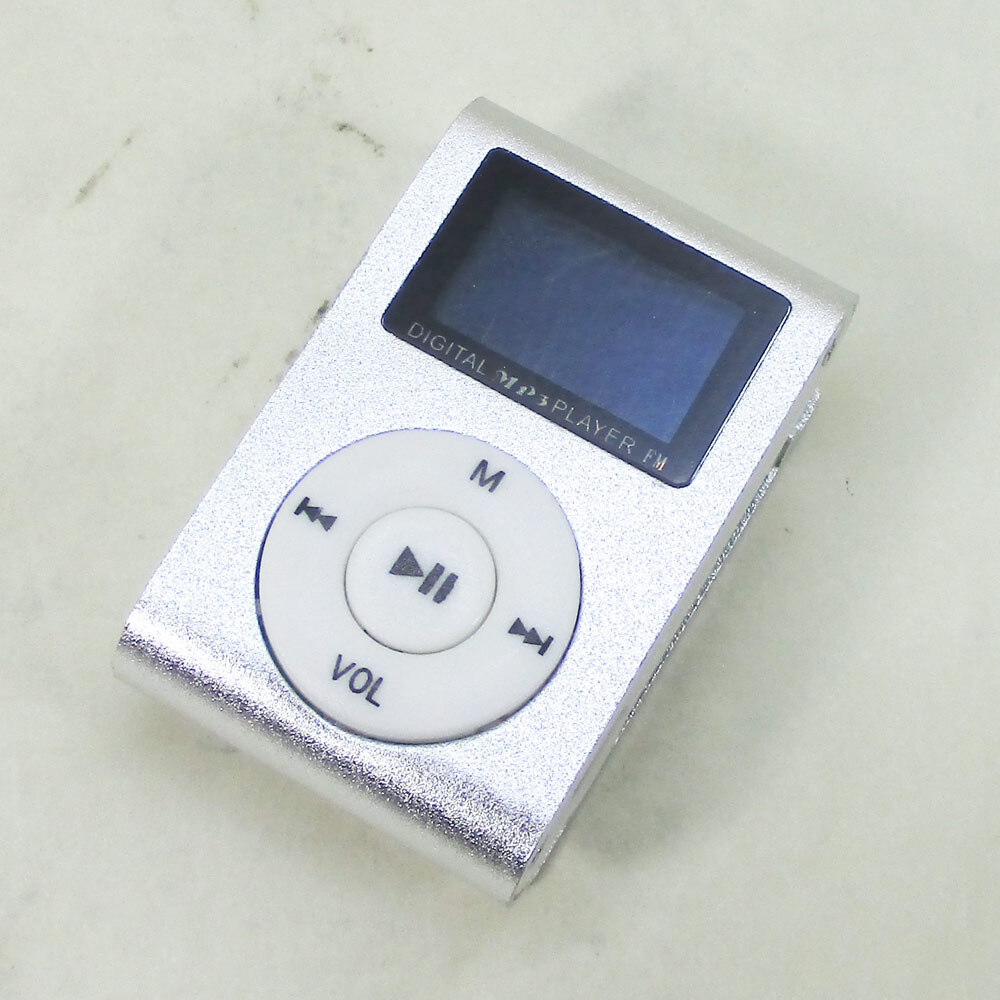 MP3プレーヤー アルミ LCDスクリーン付き クリップ microSD式 MP3プレイヤー シルバーｘ１台*同梱OK_画像3