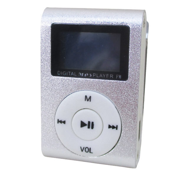 MP3プレーヤー アルミ LCDスクリーン付き クリップ microSD式 MP3プレイヤー シルバーｘ１台*同梱OK_画像2