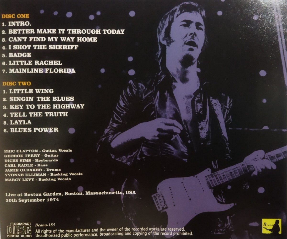 【送料ゼロ】【送料ゼロ】Eric Clapton '74 Live Boston USA エリック・クラプトン の画像3