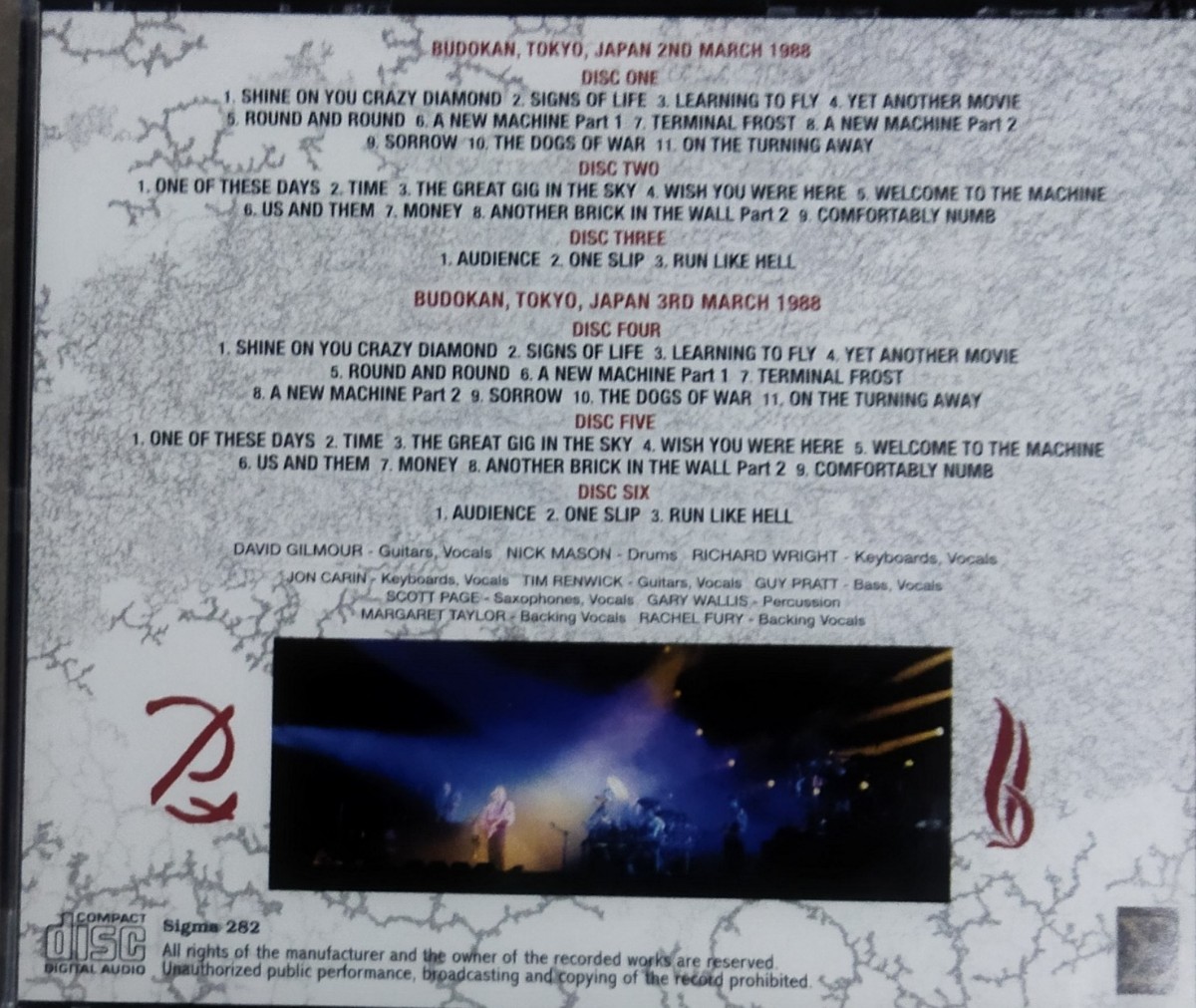 【送料ゼロ】Pink Floyd '88 6枚組 武道館 Live Tokyo Budokan Japan ピンク・フロイドの画像4
