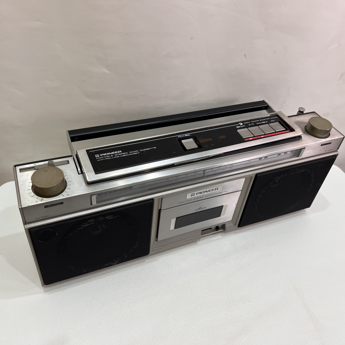 【送料無料】当時物 昭和レトロ PIONEER パイオニア株式会社 SK‐400 ラジオカセットテープレコーダー 未確認 の画像2