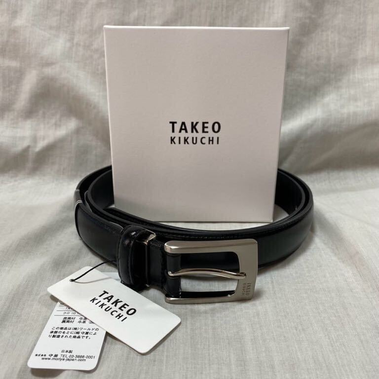  новый товар подлинный товар стандартный товар Takeo Kikuchi мужской натуральная кожа кожаный ремень чёрный сделано в Японии телячья кожа ремень черный 