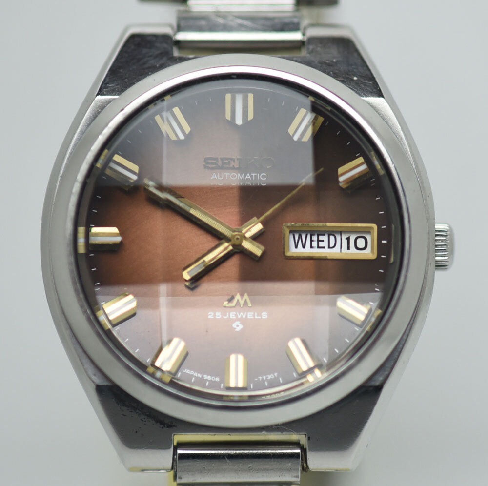 1974年 セイコー ロードマチック カットガラス 5606-7340 25石 ビンテージ 自動巻き 腕時計の画像1