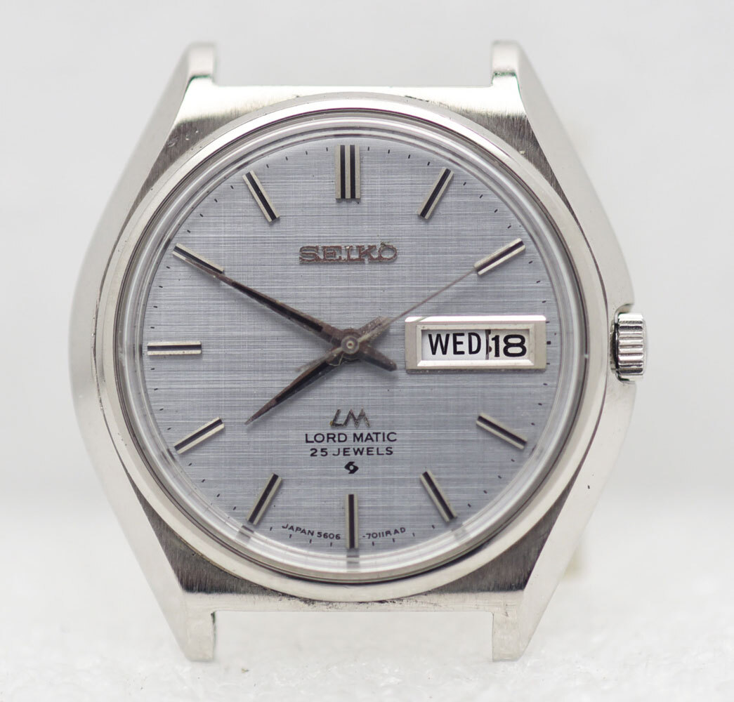 1969年 セイコー 最初期ロードマチック 5606-7010 極細チェックダイヤル 25石 ビンテージ 自動巻き 腕時計の画像1