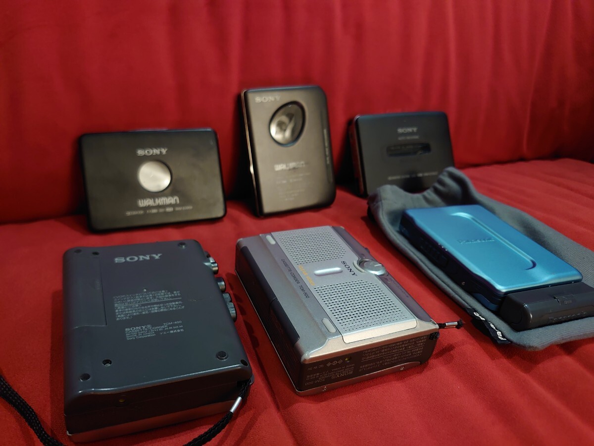 【SONY Panasonic】PORTABLE CASSETTE PLAYER ジャンク まとめ売り 6台セット WALKMAN WM- RQ- TCM- ポータブル カセットプレーヤー