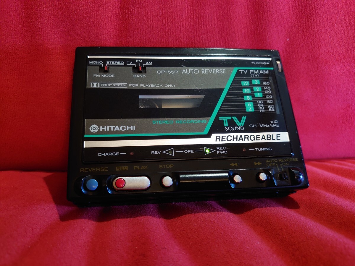 【HITACHI】CP-55R vintage PORTABLE RADIO CASSETTE RECORDER 日立 ラジオ カセットレコーダー カセットプレーヤー ジャンク
