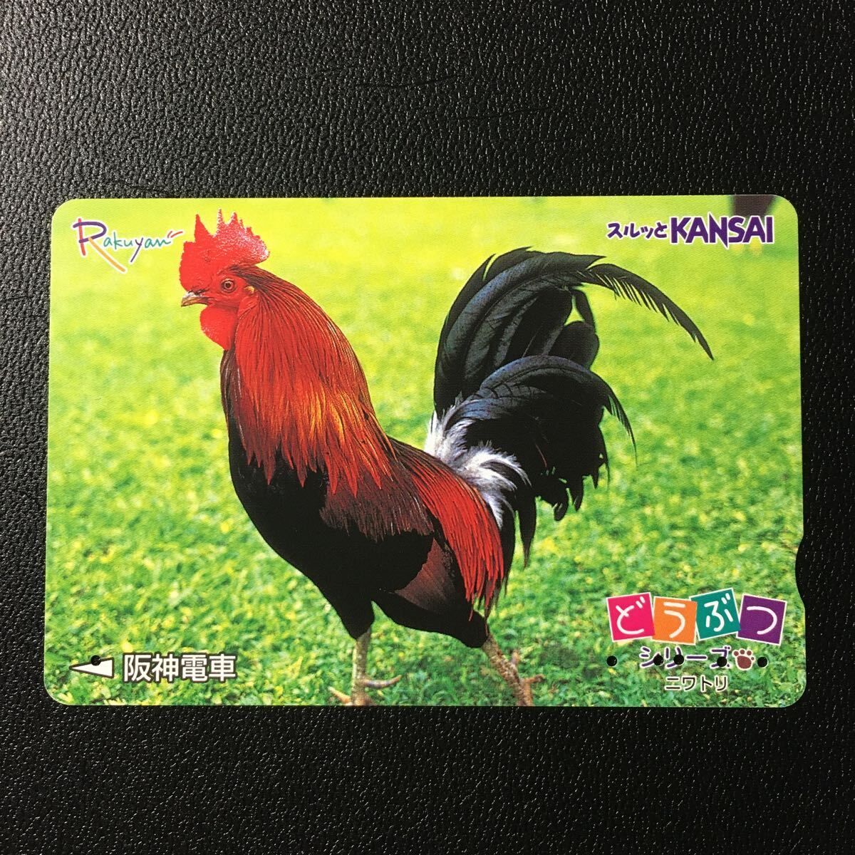阪神/動物シリーズカード「ニワトリ(どうぶつ20)」ーらくやんカード(使用済スルッとKANSAI)_画像1