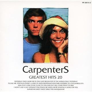 名盤 Carpenters greatest hits 20 カーペンターズ　音源が良いのか音も良いCD　美しいコーラスが柔らかく気持ち良く響きます_画像1