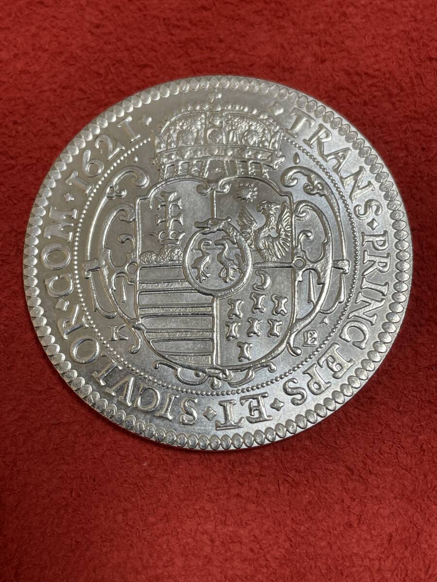 大型銀貨　1621年　ハンガリー　トランシルヴァニア公　アンティークコイン　海外コイン　［直径:約45.4mm］_画像1