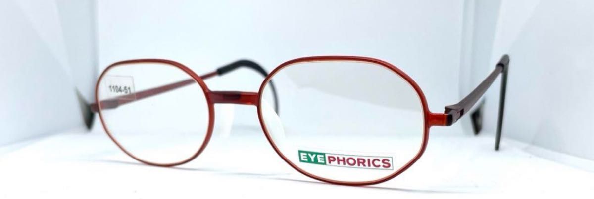 新品未使用　超軽量　超弾性メガネフレーム　EYEPHORICS スイス製　丸眼鏡　ワインレッド