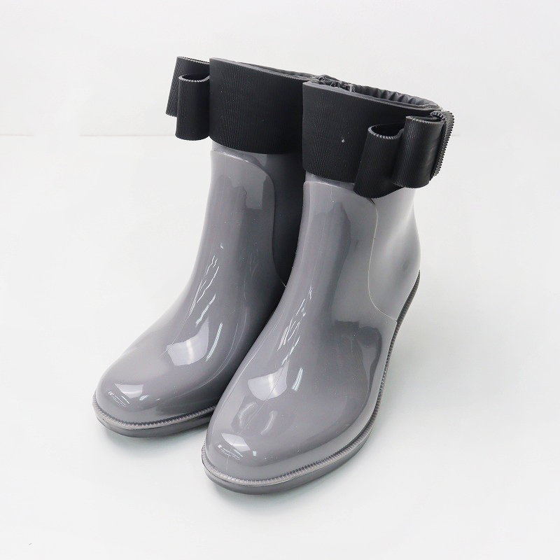 2022AW トッカ TOCCA NUANCE RIBBON RAIN BOOTS オリジナルレインブーツ M/グレー ヒール【2400013830409】_画像1