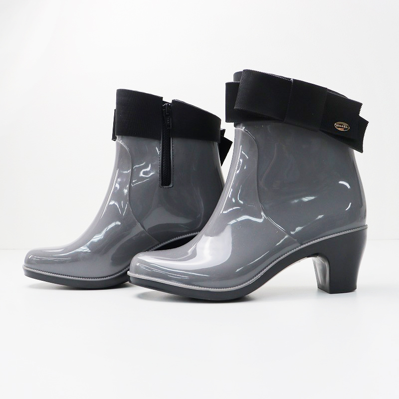 2022AW トッカ TOCCA NUANCE RIBBON RAIN BOOTS オリジナルレインブーツ M/グレー ヒール【2400013830409】_画像4