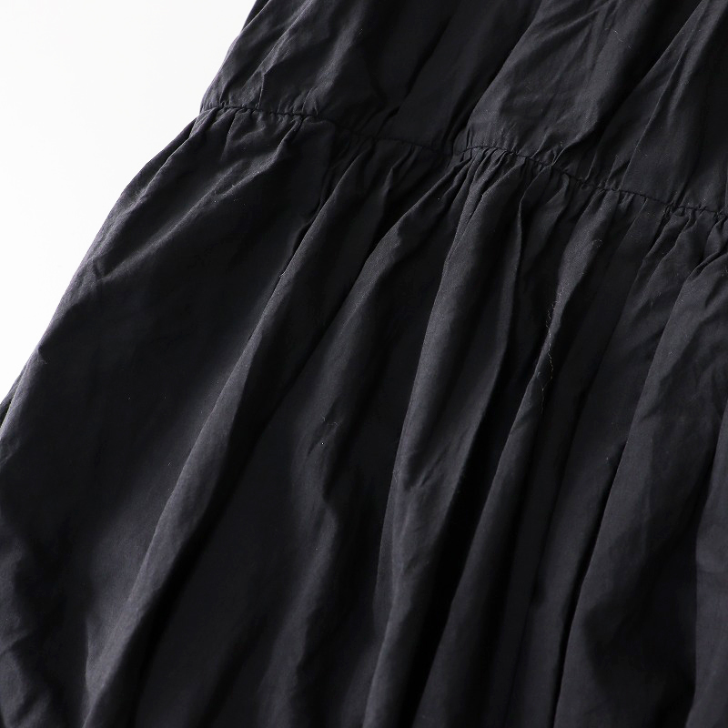 2023AW トゥジュー TOUJOURS Bishop Sleeve Classic Gatherd Dress クラシックギャザードレス 2/ブラック 黒 ドレス【2400013809610】の画像6