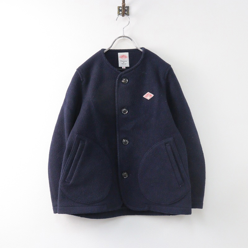  Dan ton DANTON wool mosa- no color jacket 34/ navy outer garment blouson outer [2400013824453]