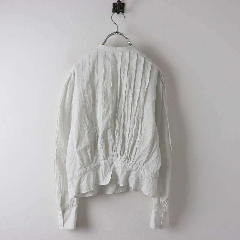 ユーモレスク humoresque tuck blouse シルクコットン タックブラウス /ライトグレー トップス【2400013831178】_画像2