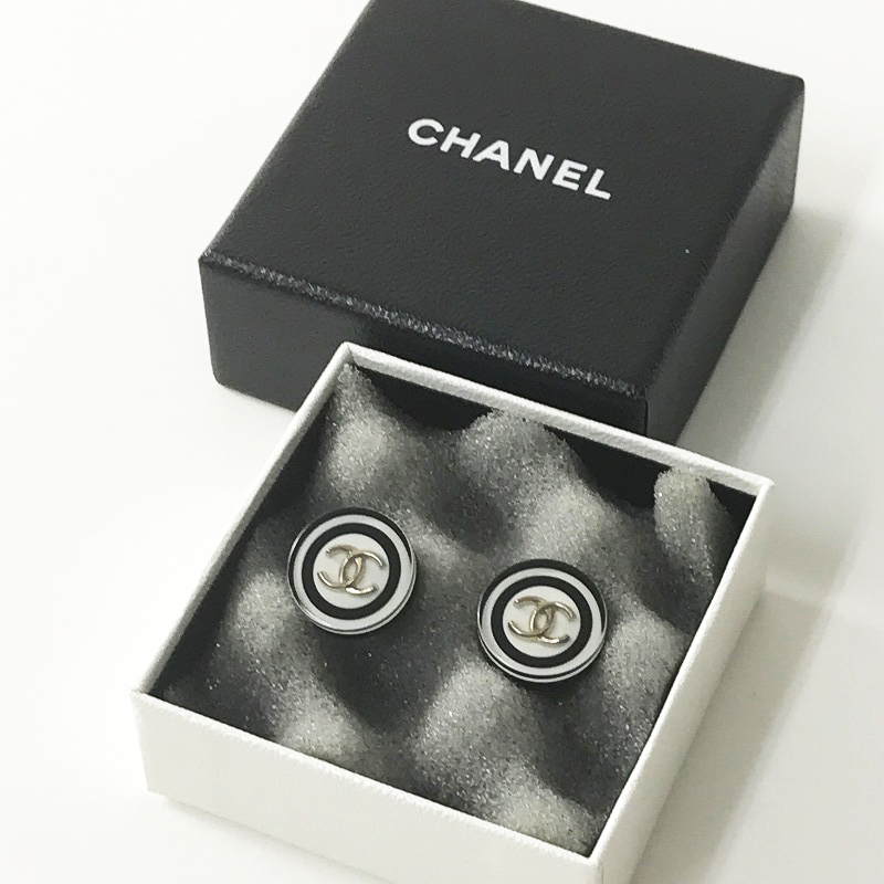 2018年モデル シャネル CHANEL D18B ココマーク ピアス/クリア ブラック アクセサリー【2400013722551】_画像1