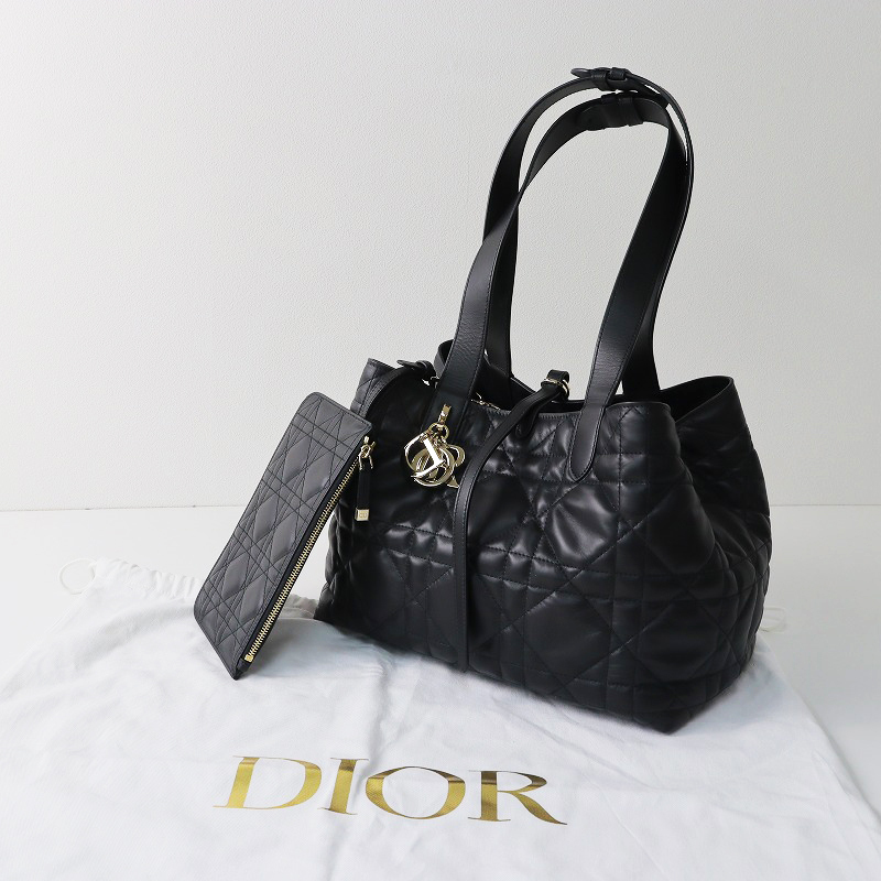 2023年 クリスチャンディオール Dior Toujours トゥジュール バッグ ミディアム マクロカナージュ カーフスキン/ブラック【2400013850025】の画像1