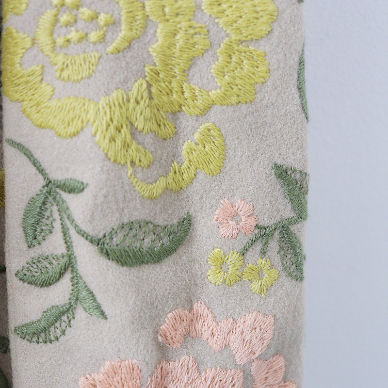美品 ネセセア nesessaire 花刺繍ウールチェスターコート F/ベージュ アウター ロング【2400013849517】の画像8