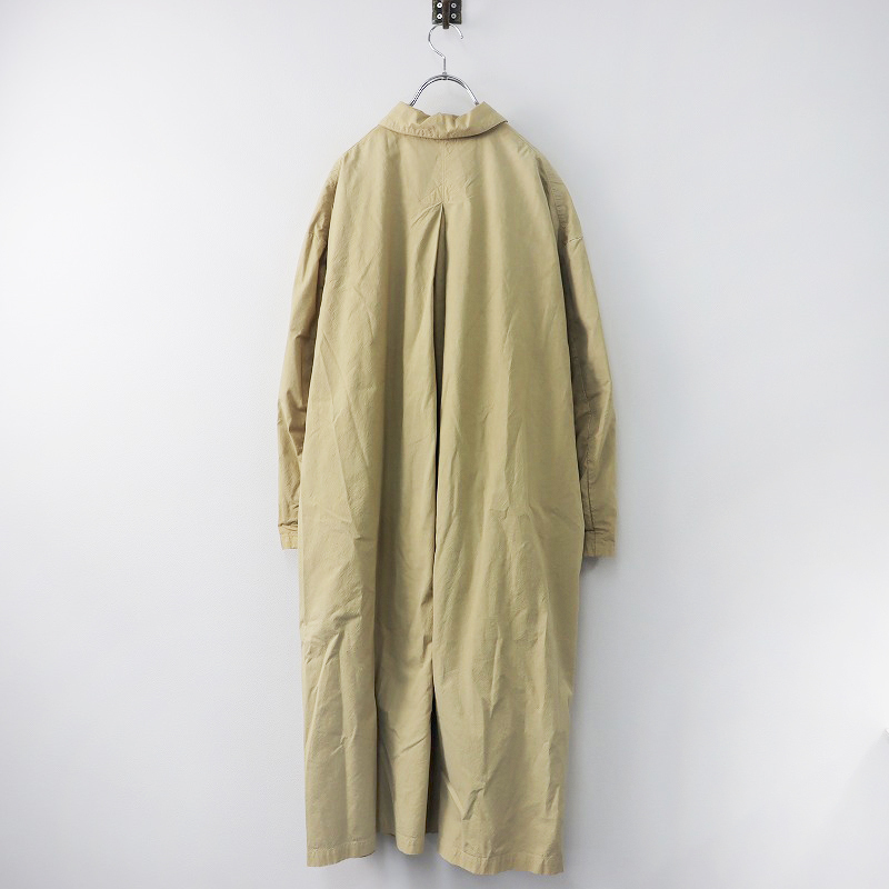 ne straw bnest Robe turn-down collar coat F/ beige outer jacket long feather weave is oli front opening [2400013850148]