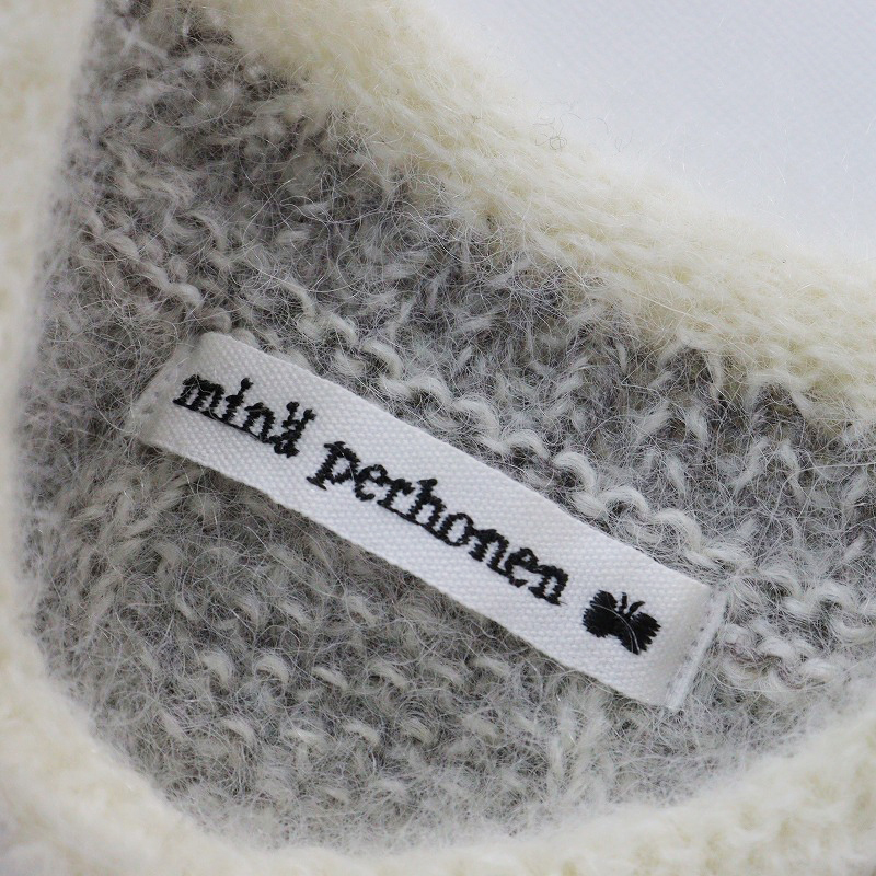  mina perhonen mina perhonen SA8760 kyla wool mok neck knitted 38/ gray pull over moheya sweater [2400013850742]
