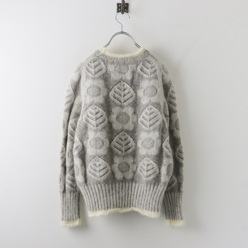  mina perhonen mina perhonen SA8760 kyla wool mok neck knitted 38/ gray pull over moheya sweater [2400013850742]