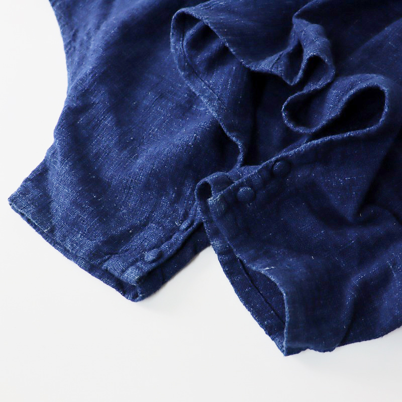 u..USAATO hand weave indigo dyeing Momo nga pants / navy bottoms wide monkey L [2400013851688]