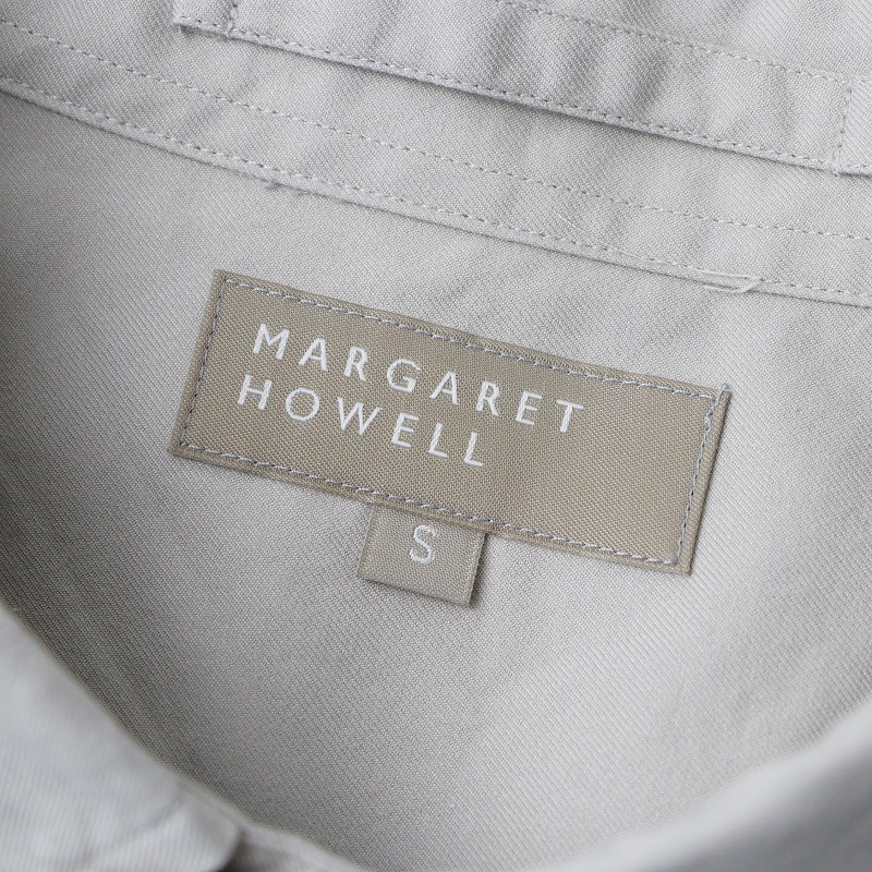 美品 2022AW マーガレットハウエル MARGARET HOWELL BRUSHED COTTON TWILL シャツ S/グレー コットン メンズ【2400013734400】_画像6