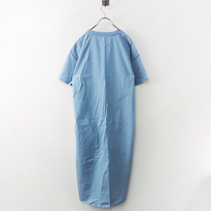  Beams Boy BEAMS BOYtsu il rib pull over Short sleeve One-piece / blue tunic dress [2400013814997]