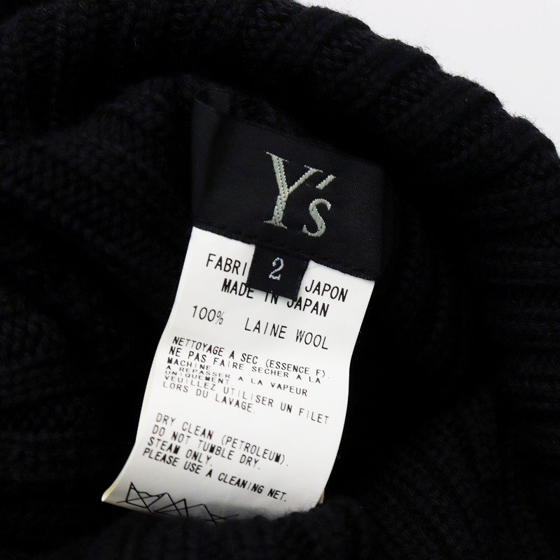 美品 ワイズ ヨウジヤマモト Y's Yohji Yamamoto ウールタートルネックニット 2/ブラック ハイネック セーター トップス【2400013857758】_画像7